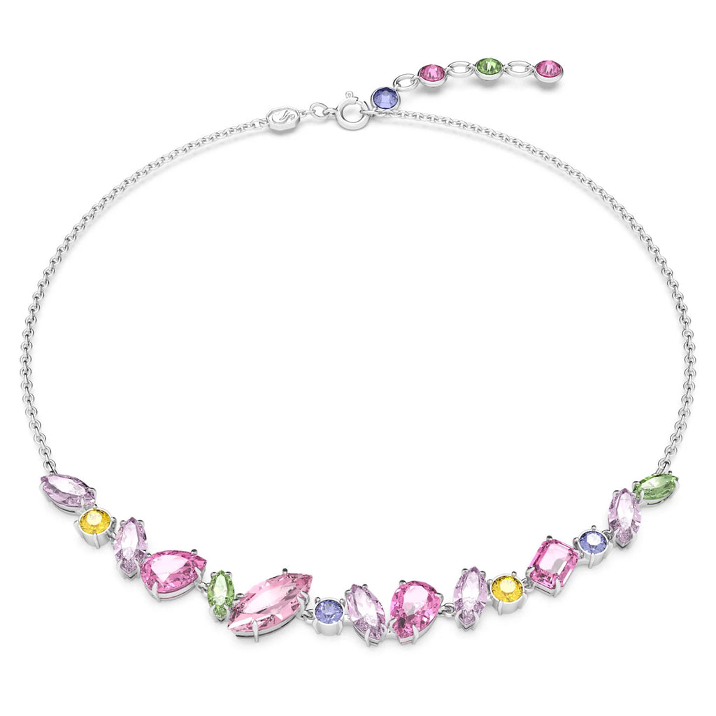 Swarovski 'Gema' Rhodium Plated Multi-Colour Crystal Necklet