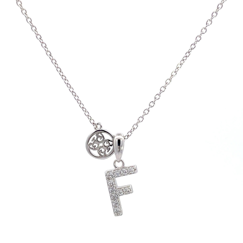 Georgini Sterling Silver Cubic Zirconia 'F' Initial Pendant