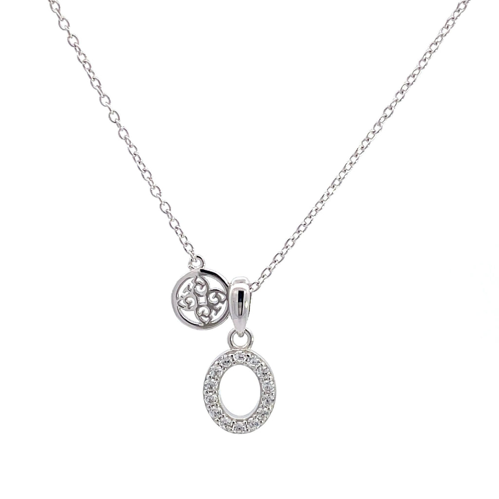 Georgini Sterling Silver Cubic Zirconia 'O' Initial Pendant