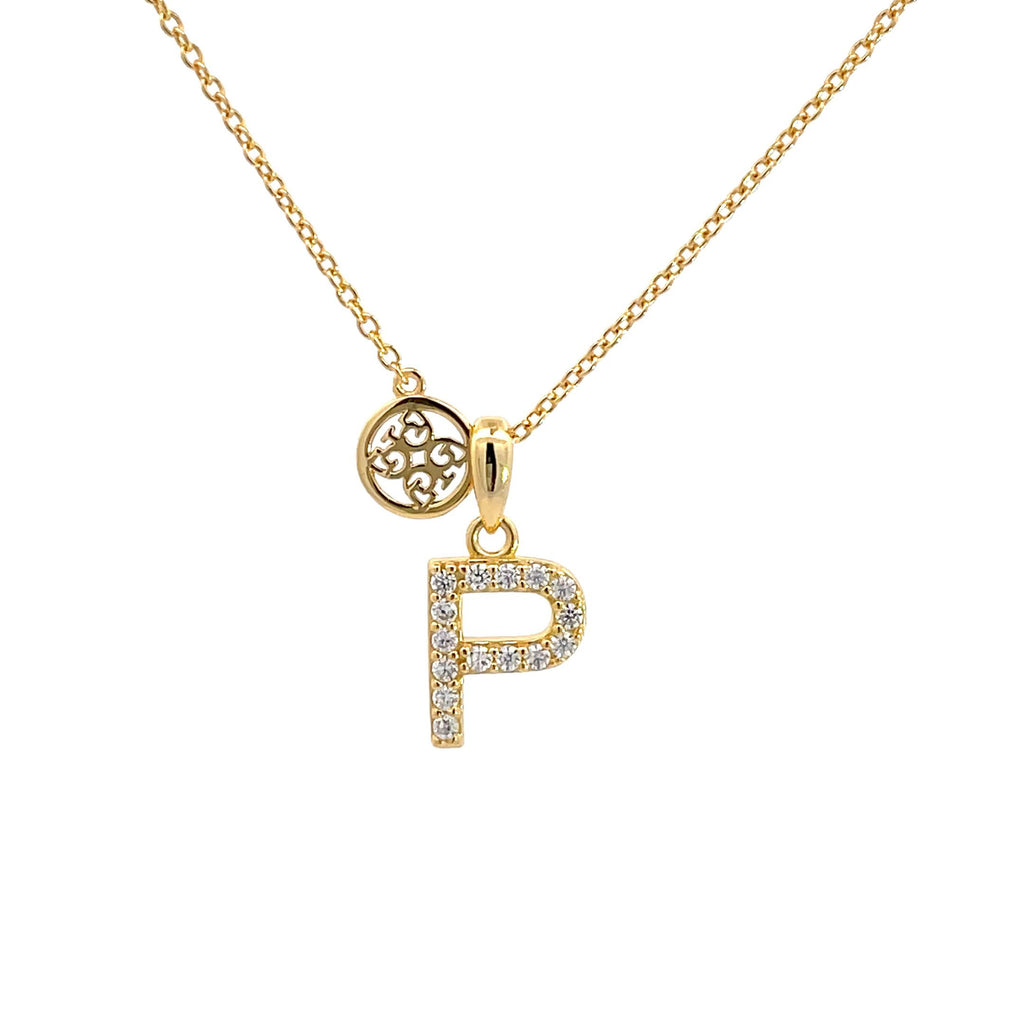 Georgini Gold Tone Cubic Zirconia 'P' Initial Pendant P894PG