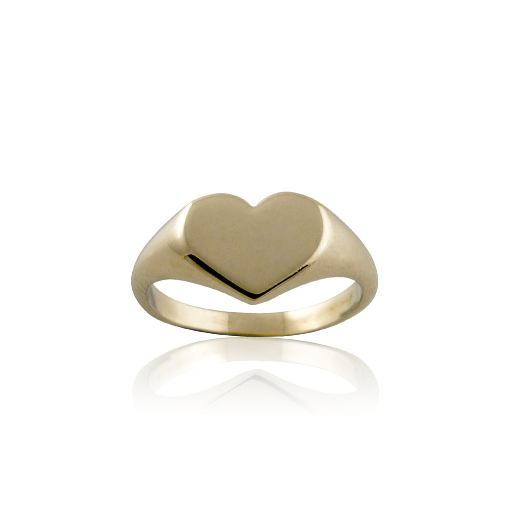 Von Treskow Luxe 9ct Yellow Gold Heart Signet Ring 1GR204Y