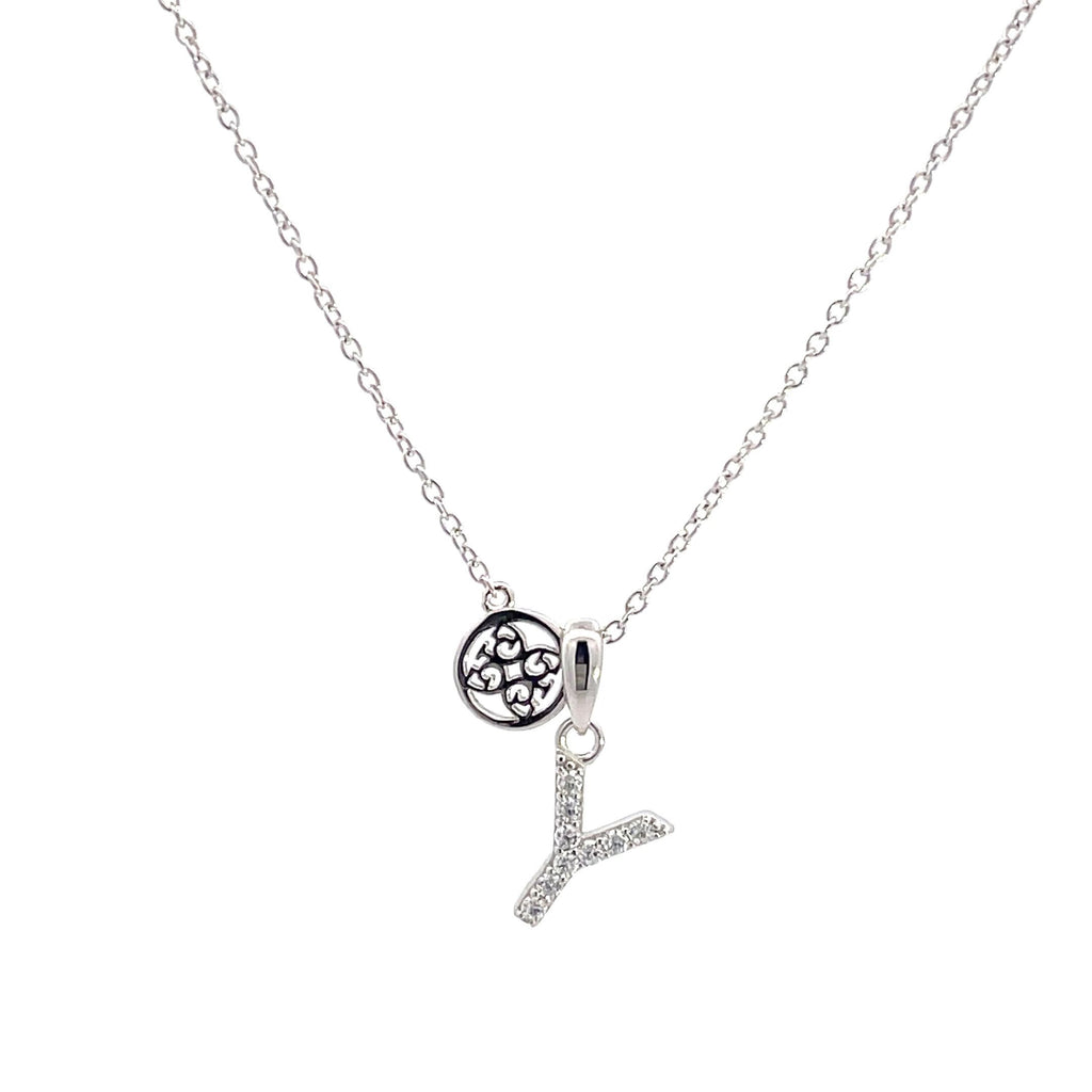 Georgini Sterling Silver Cubic Zirconia 'Y' Initial Pendant