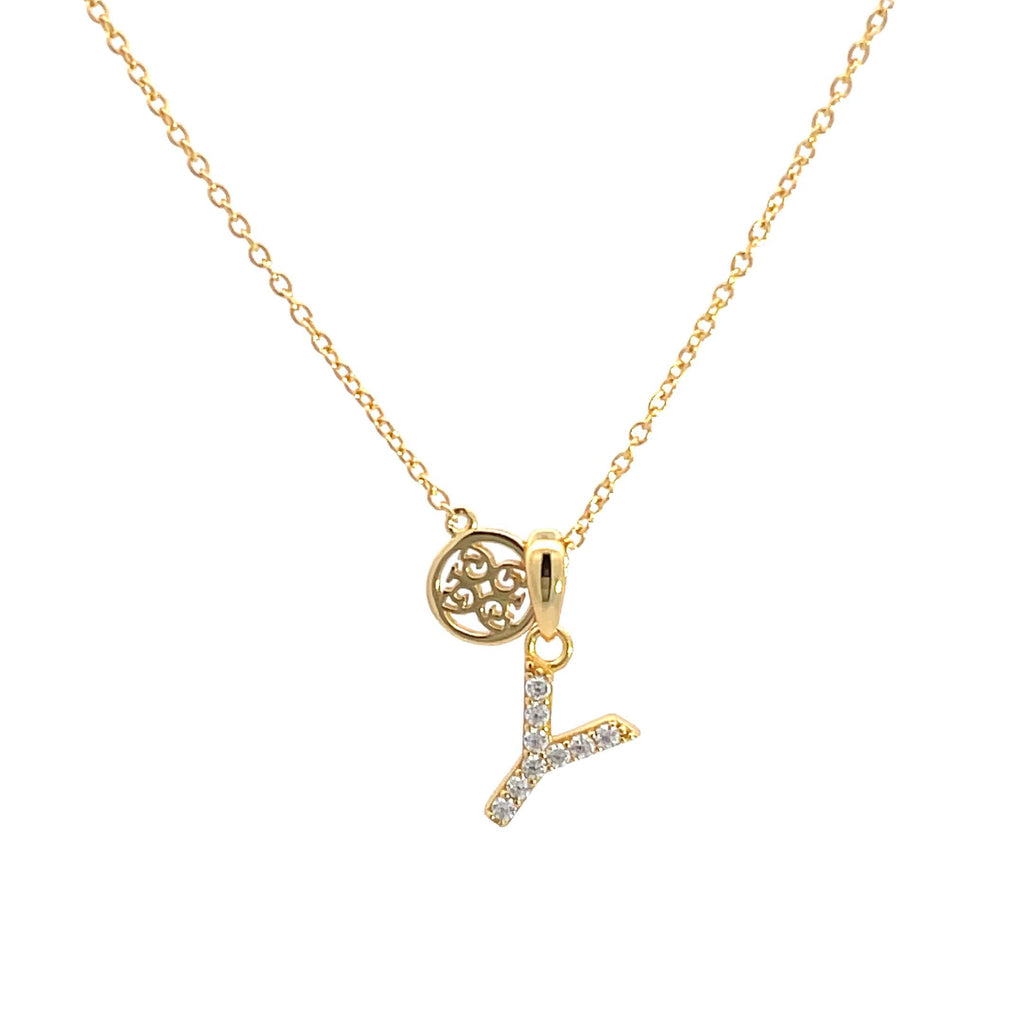 Georgini Gold Tone Cubic Zirconia 'Y' Initial Pendant P894YG