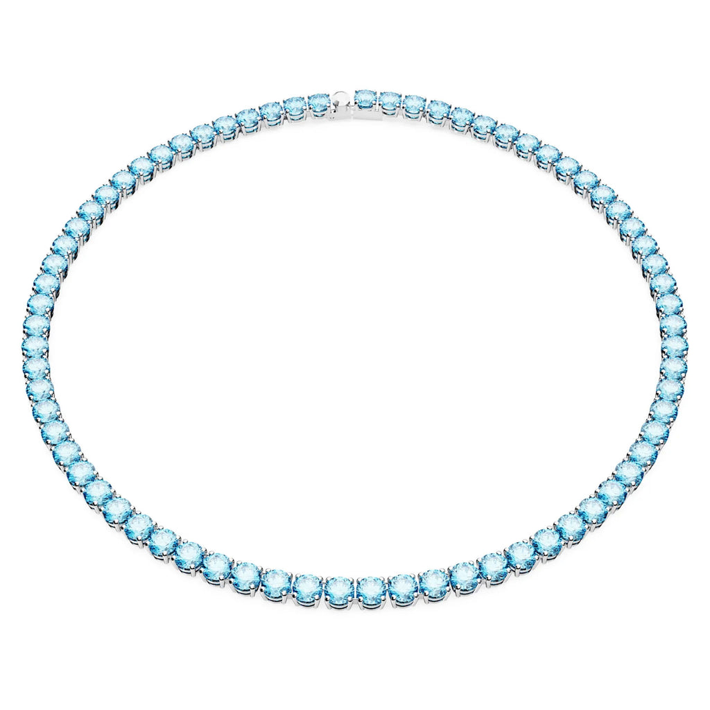 Swarovski 'Matrix' Aquamarine Crystal Tennis Necklet 5661187