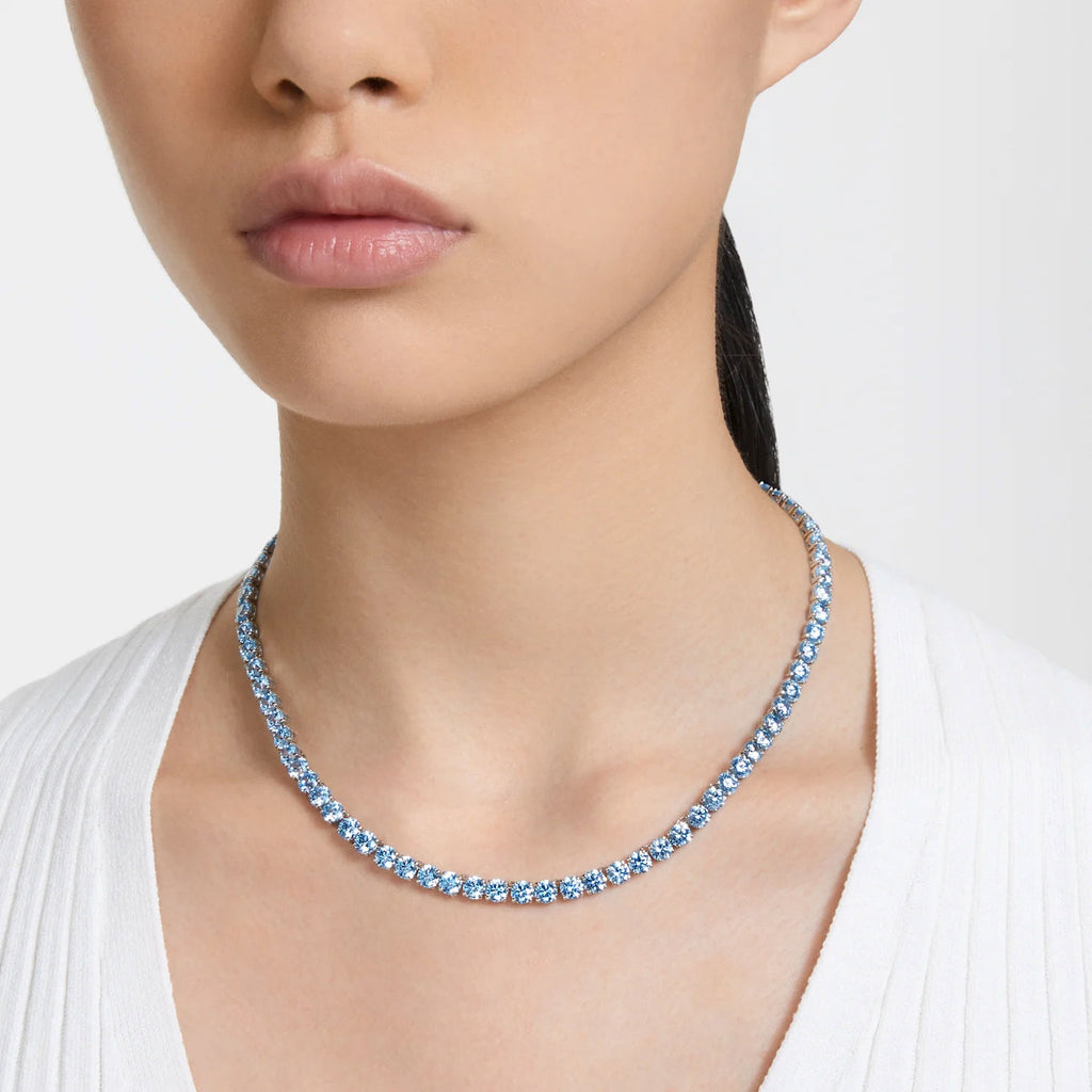 Swarovski 'Matrix' Aquamarine Crystal Tennis Necklet 5661187