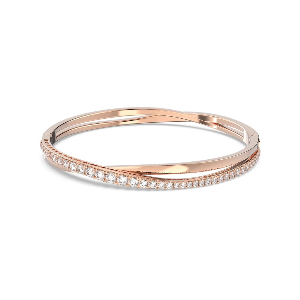 Swarovski Rose Tone Crystal Twist Bangle 5620552