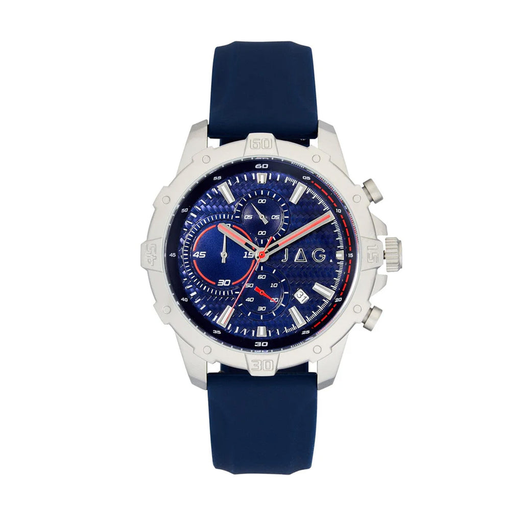 Jag Bathurst Chronograph Navy Silicone Strap Watch J2716