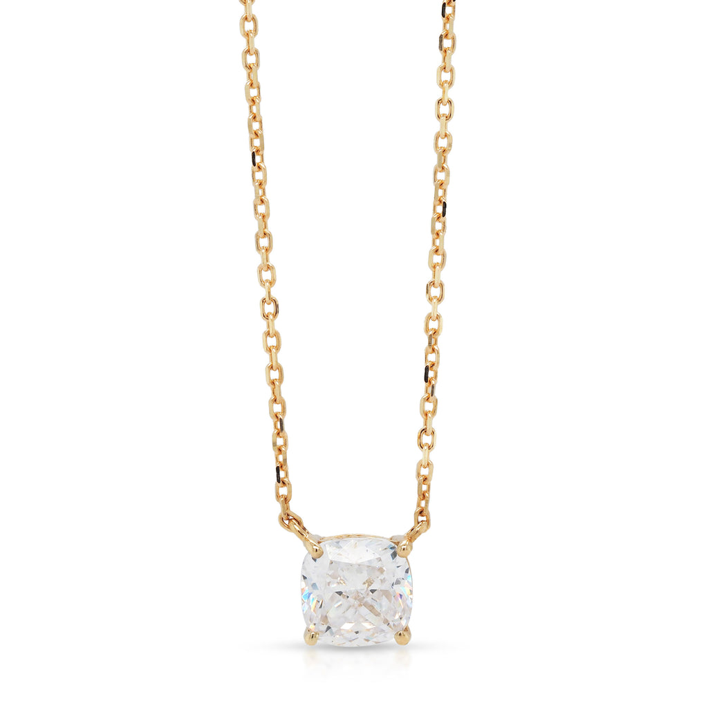 Evergem 9ct Yellow Gold Cushion Cut Cubic Zirconia Necklet N