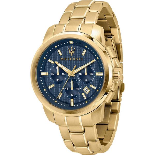 Maserati 'Successo' Chronograph Gold-Tone Blue Dial Watch R8