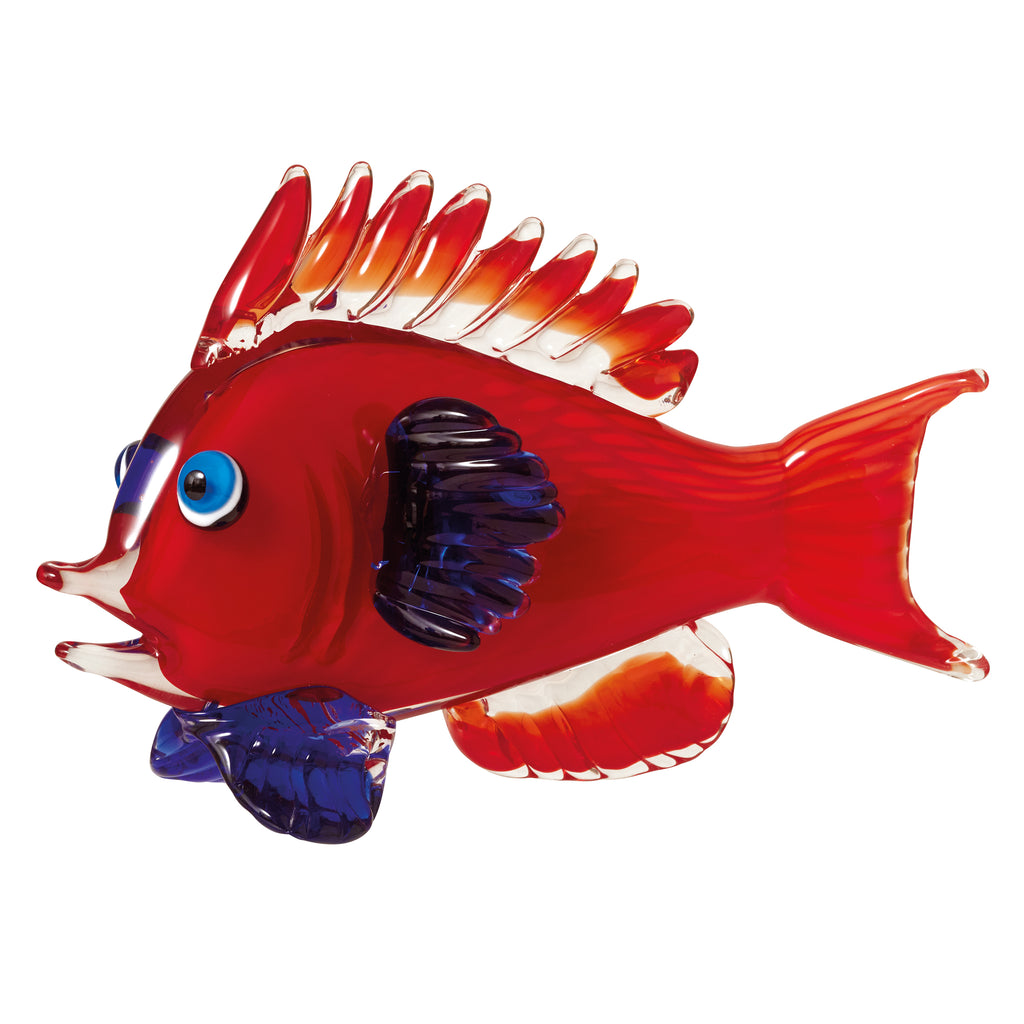 Coloured Glass Orange Emporer Fish Figurine