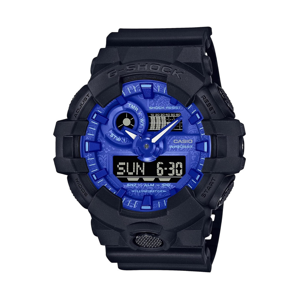 Casio G-Shock Paisley Blue Analogue Digital Watch GA700BP-1A