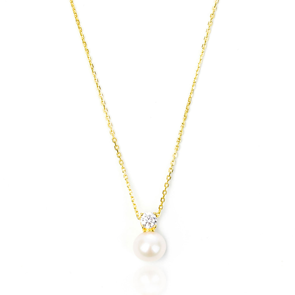 Georgini 'Oceans Noosa' Gold Pearl & Cubic Zirconia Pendant