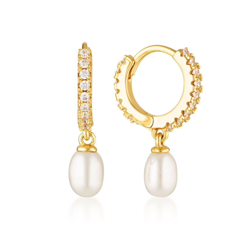 Georgini 'Oceans Bondi' Gold Tone Pearl Earrings IE1110G