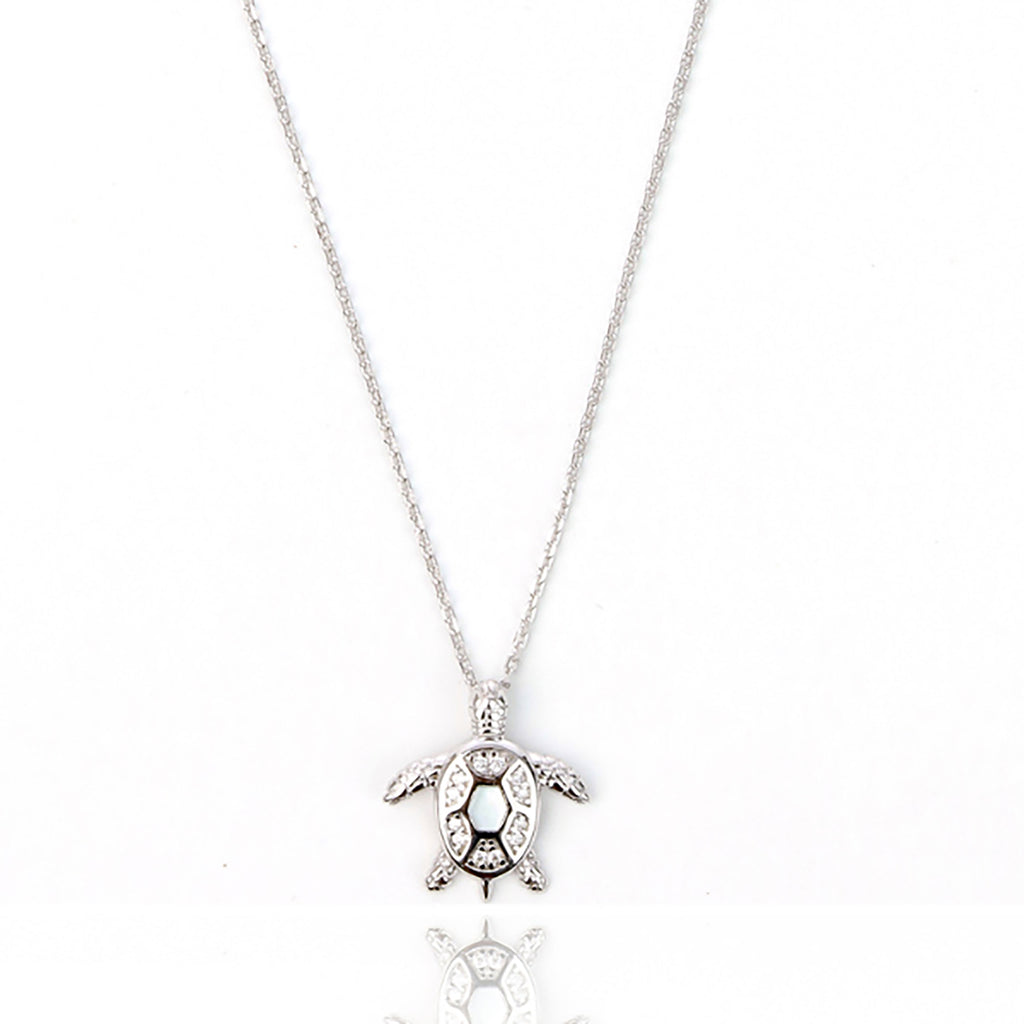 Georgini 'Oceans Sea' Silver Turtle Mother Of Pearl Necklace