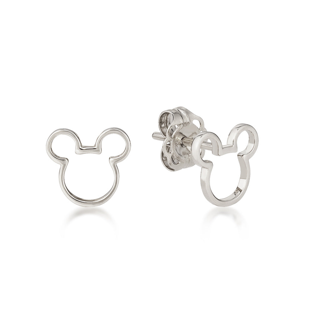 Disney Couture Kingdom Silver Mickey Mouse Outline Studs SSD