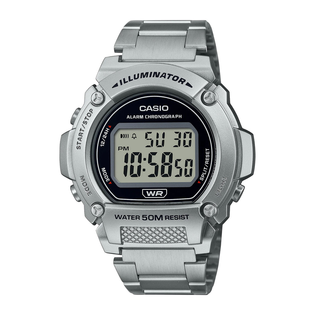 Casio Stainless Steel Chronograph Digital Watch W219HD-1A