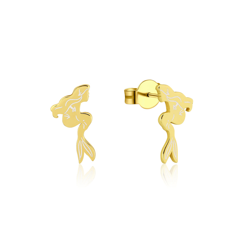 Disney Couture Kingdom Gold Tone Little Mermaid Ariel Studs