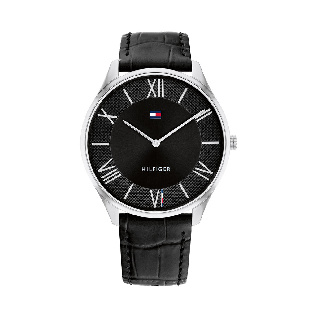 Tommy Hilfiger 'Becker' Black Leather Watch 1710516