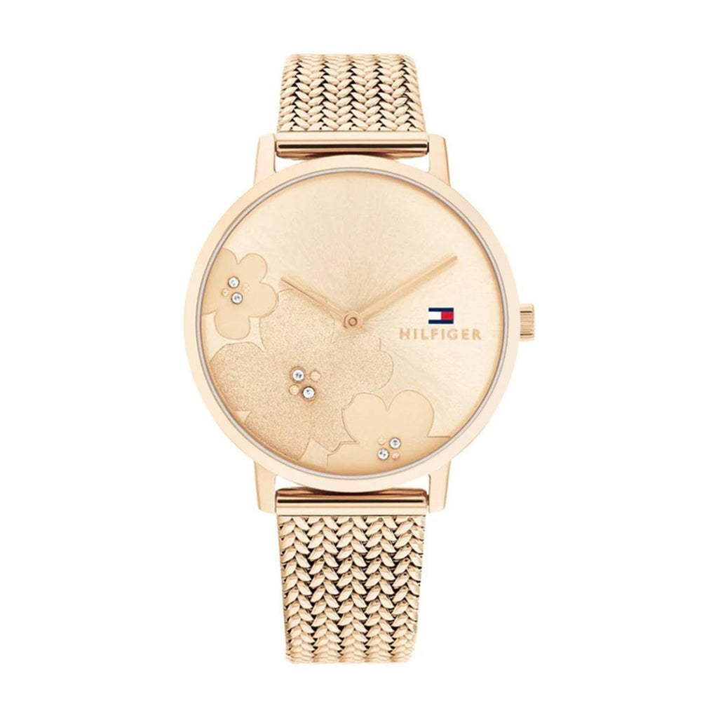 Tommy Hilfiger Tea Le Floral Crystal Rose Tone Watch 1782603