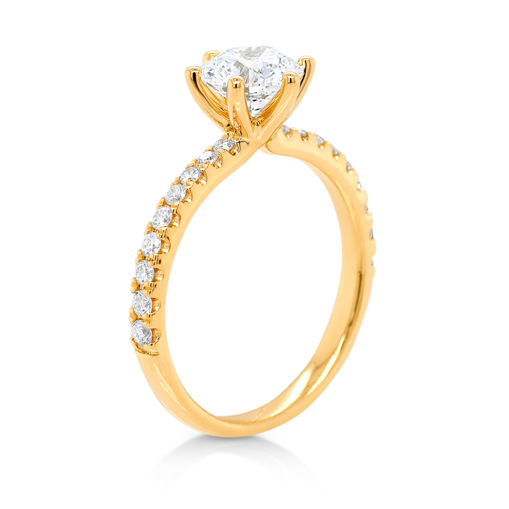 18ct Gold Lab Created 1.01CT Brilliant Cut Diamond Ring TDW