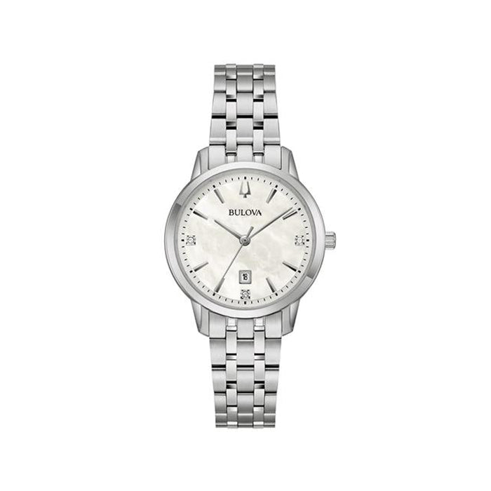 Bulova Classic Stainless Steel Mother of Pearl Dial Watch 96