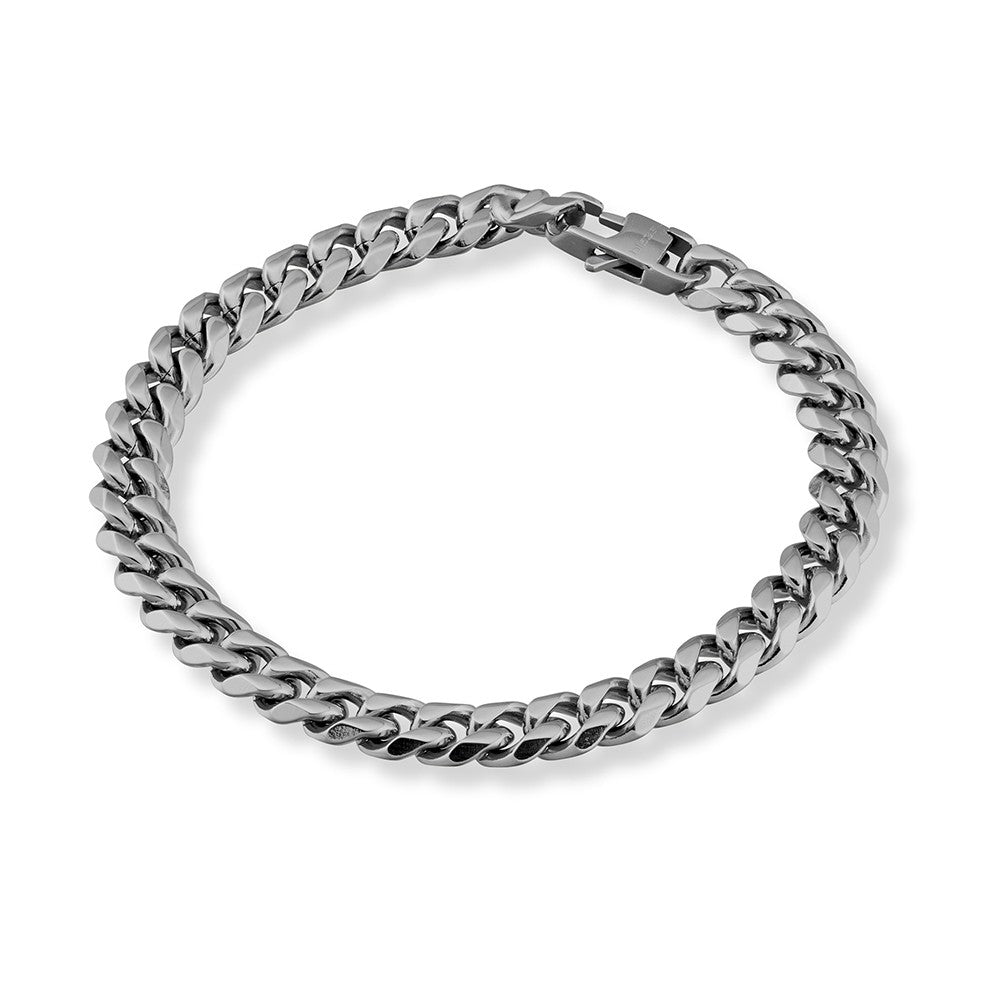 Blaze Stainless Steel Matt Finish Curb Link Bracelet