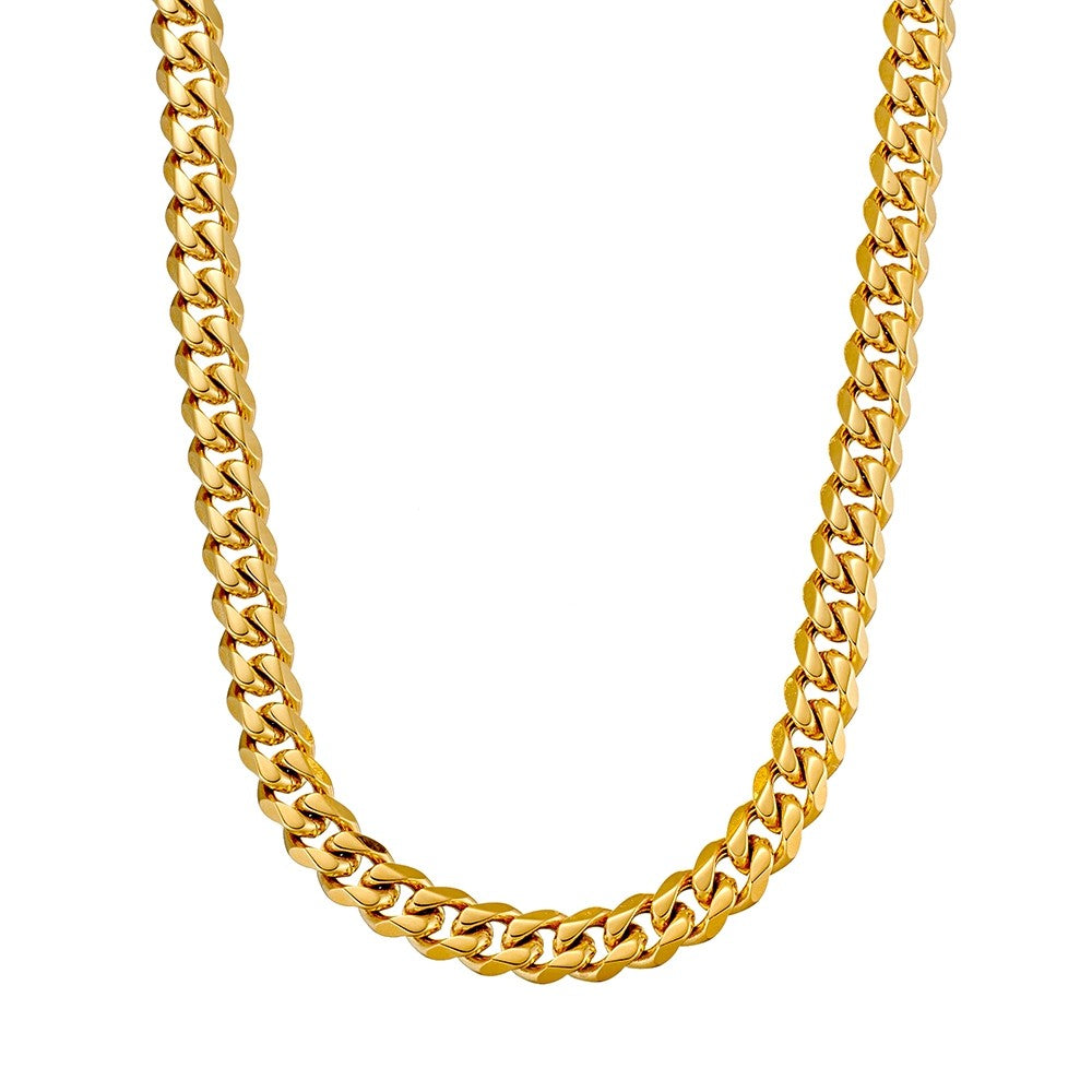 Blaze Gold Tone Stainless Steel Flat Curb Chain