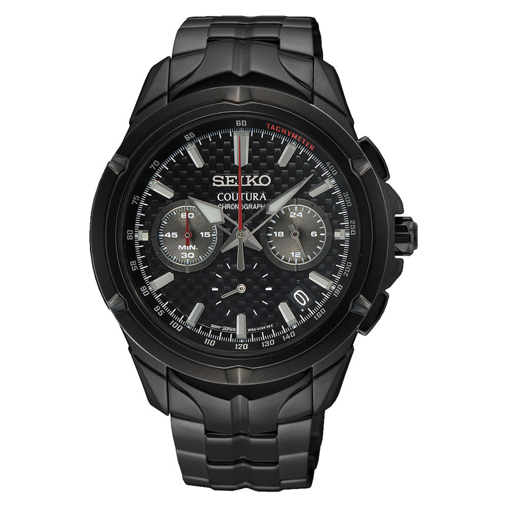 Seiko Coutura Black Stainless Steel Watch SSB443P