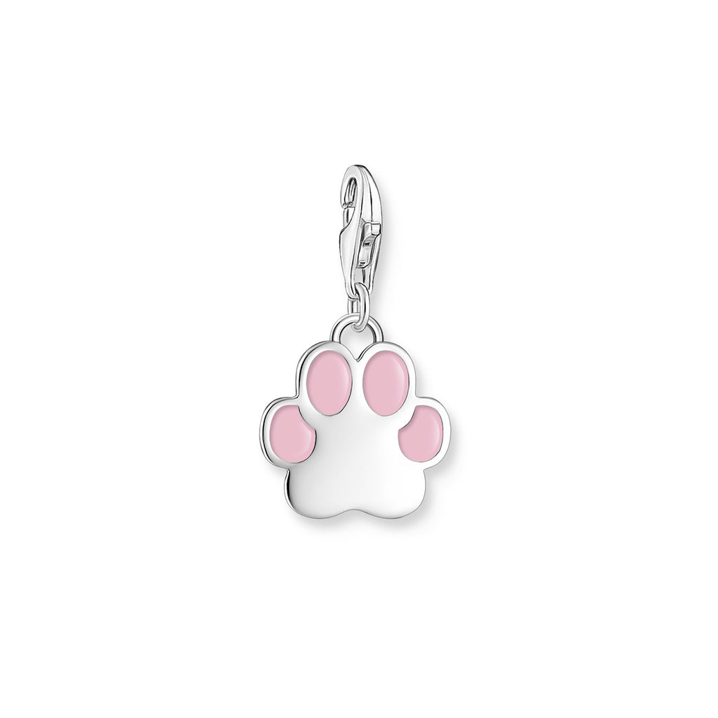 Thomas Sabo Sterling Silver Pink Enamel Paw Print Charm CC20