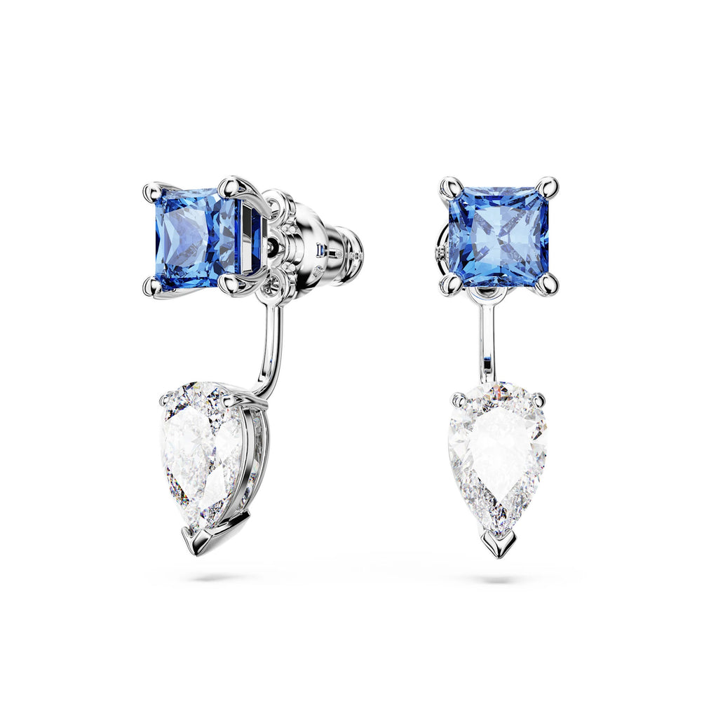 Swarovski Mesmera Blue & White Crystal Jacket Earrings 56657