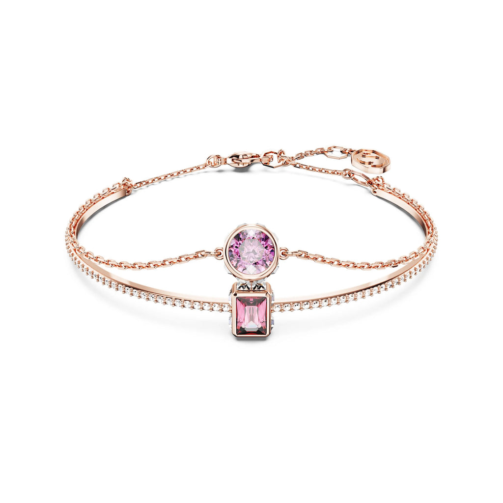 Swarovski Stilla Rose Tone Mixed Cuts Pink Crystal Bracelet