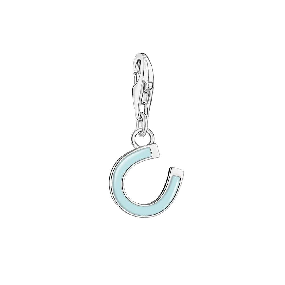 Thomas Sabo Sterling Silver Turquoise Enamel Horseshoe Charm