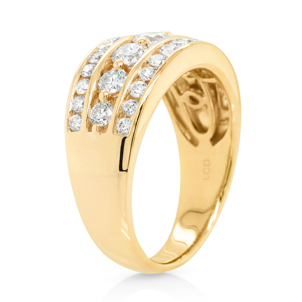 9ct Yellow Gold Lab Grown Diamond Graduated Band TDW 1.5CT