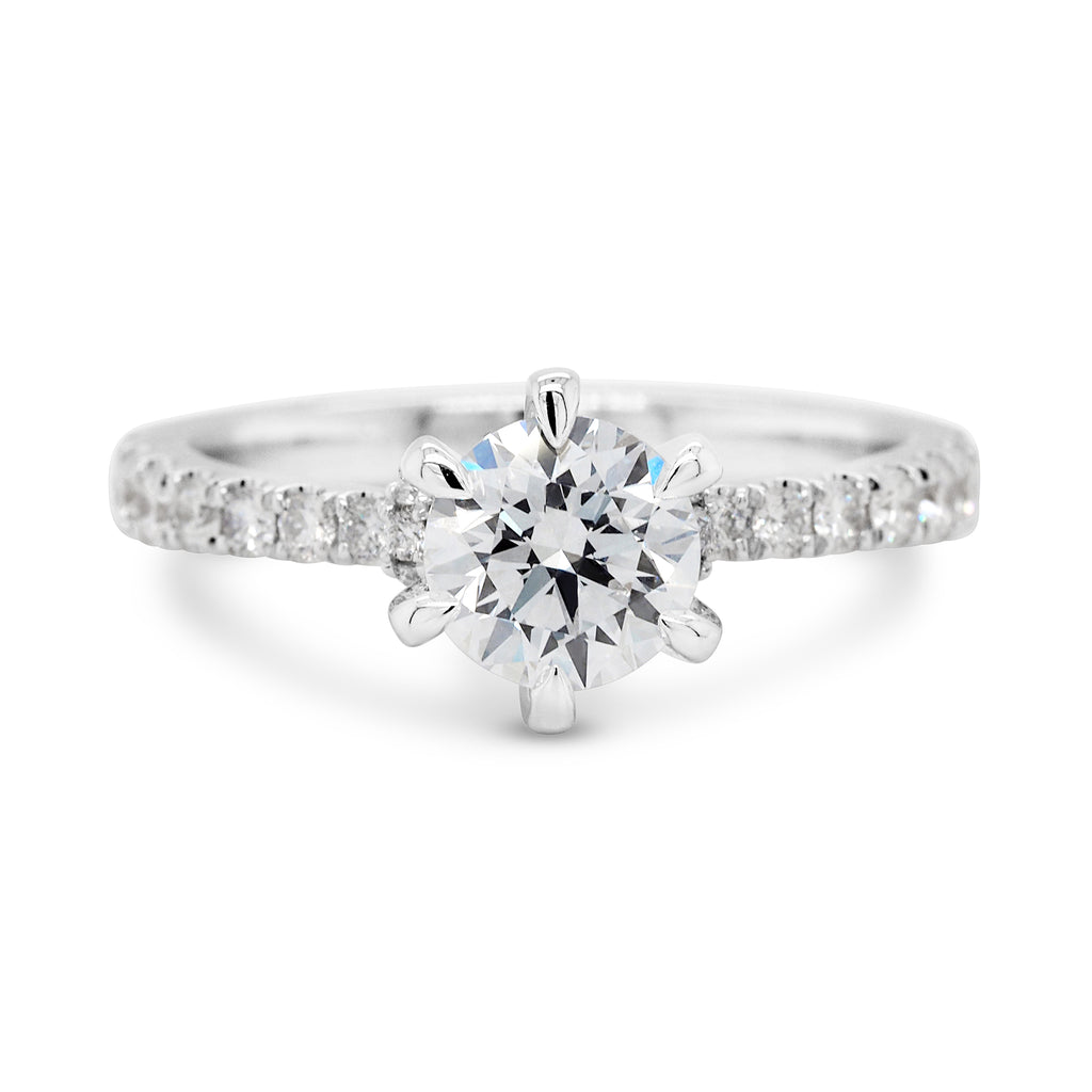 18ct White Gold Lab-Created Diamond Engagement Ring TDW 1.50