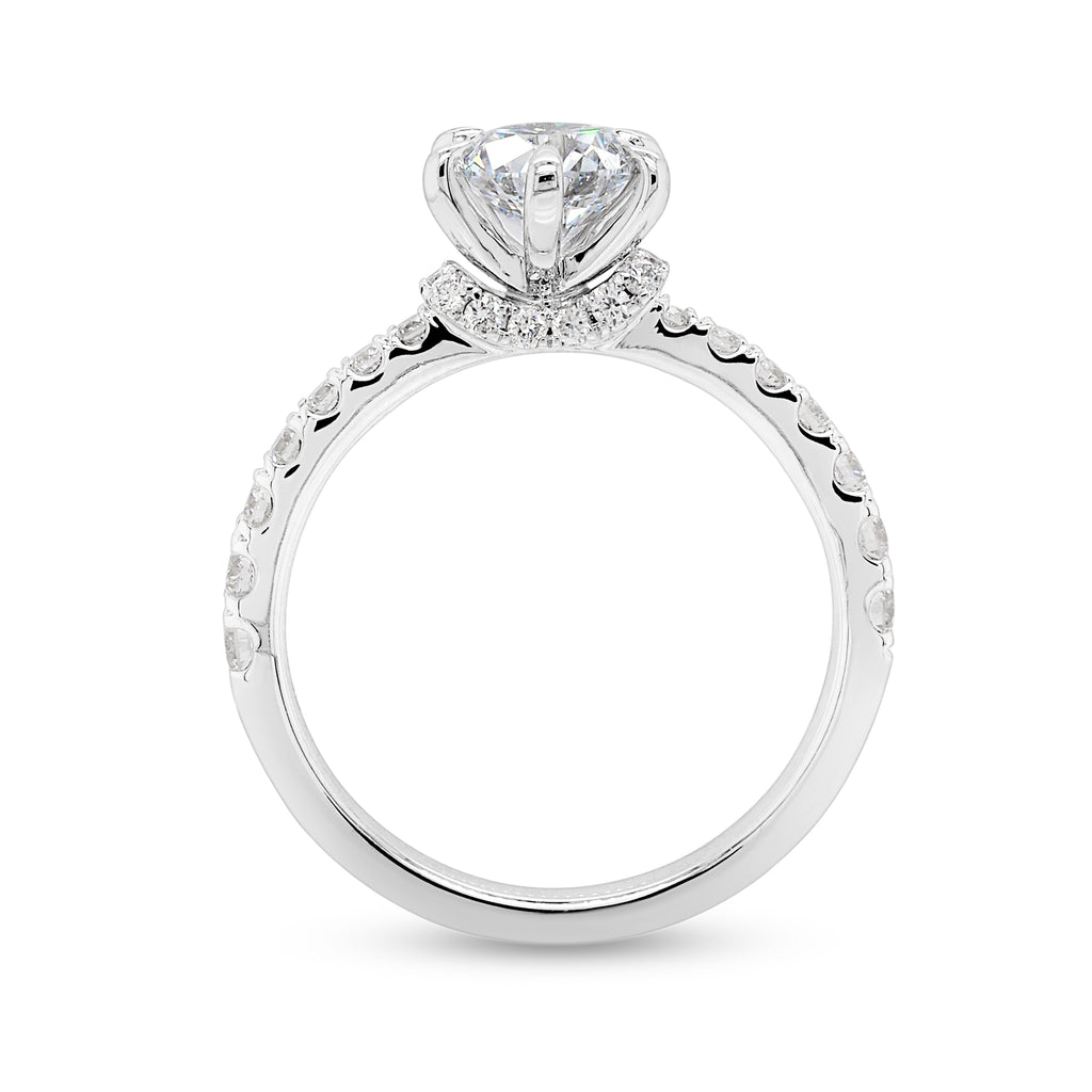 18ct White Gold Lab-Created Diamond Engagement Ring TDW 1.50