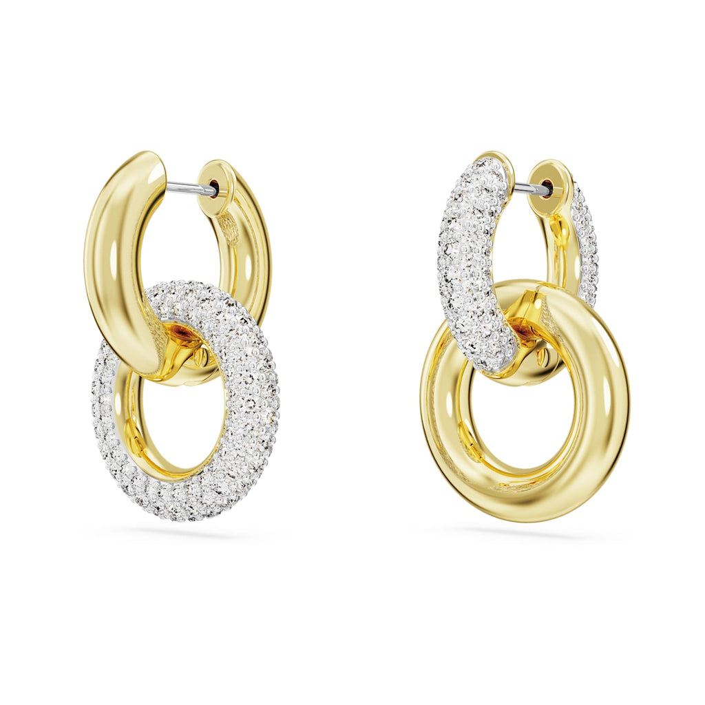 Swarovski Dextera Gold Tone Crystal Interlinked Hoop Earring