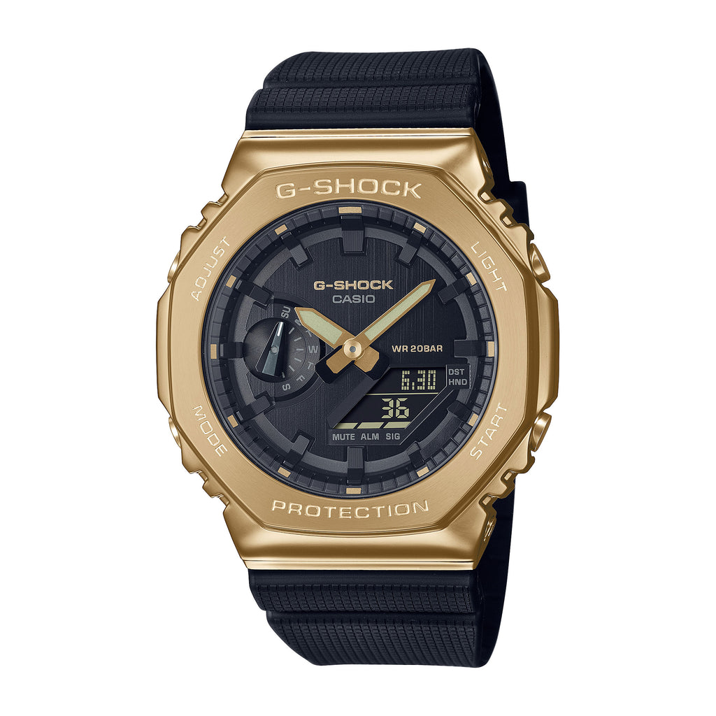 Casio G-Shock Analogue Digital Black & Gold Watch GM2100G-1A