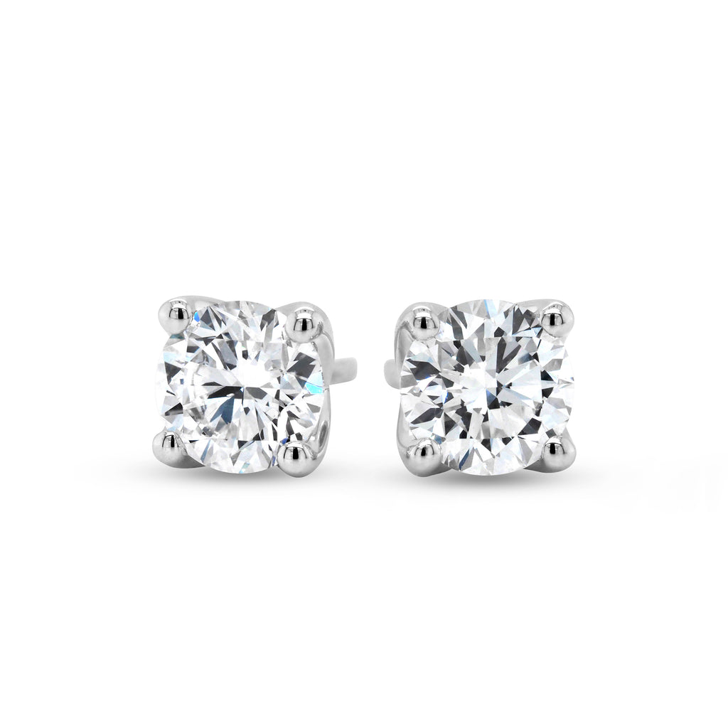 9ct White Gold Lab-Created Diamond Stud Earrings TDW:1.5CTS