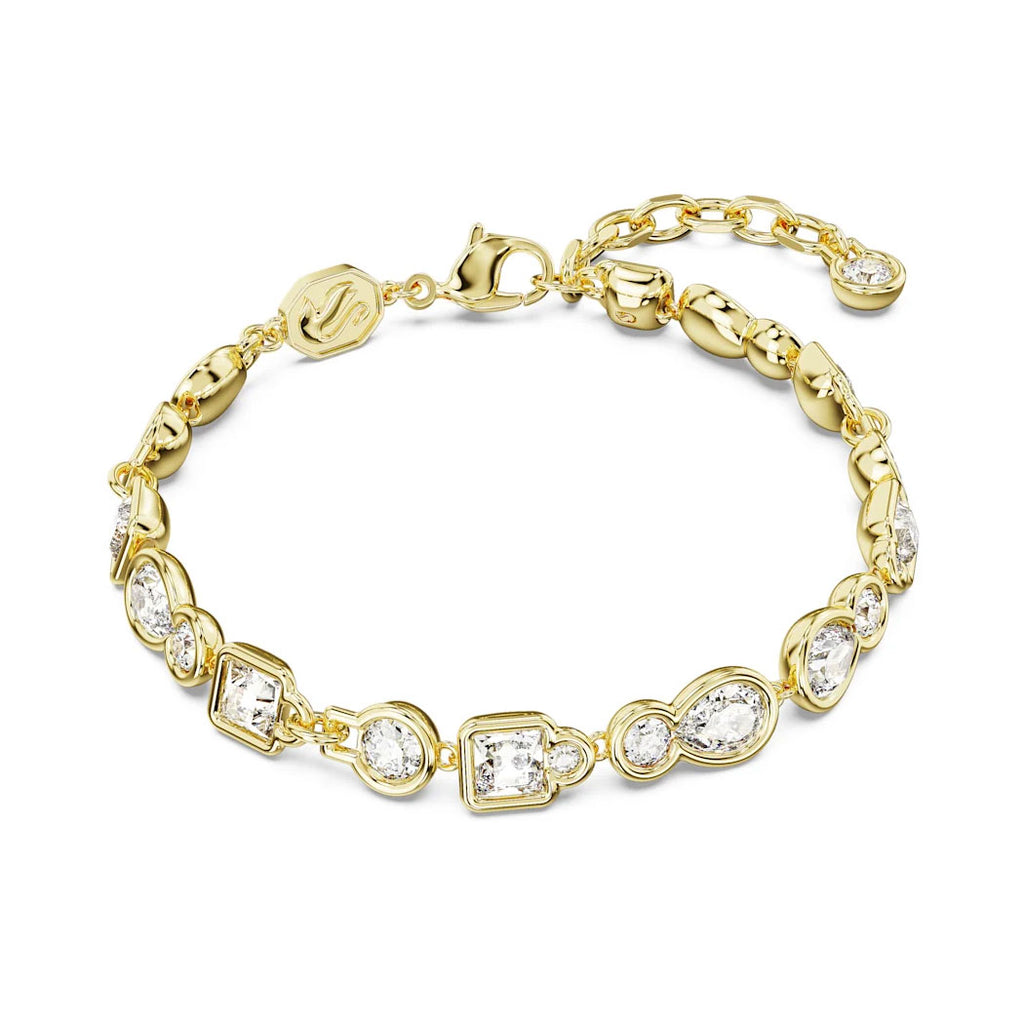 Swarovski 'Dextera' Gold Tone Mixed Cuts Crystal Bracelet 56