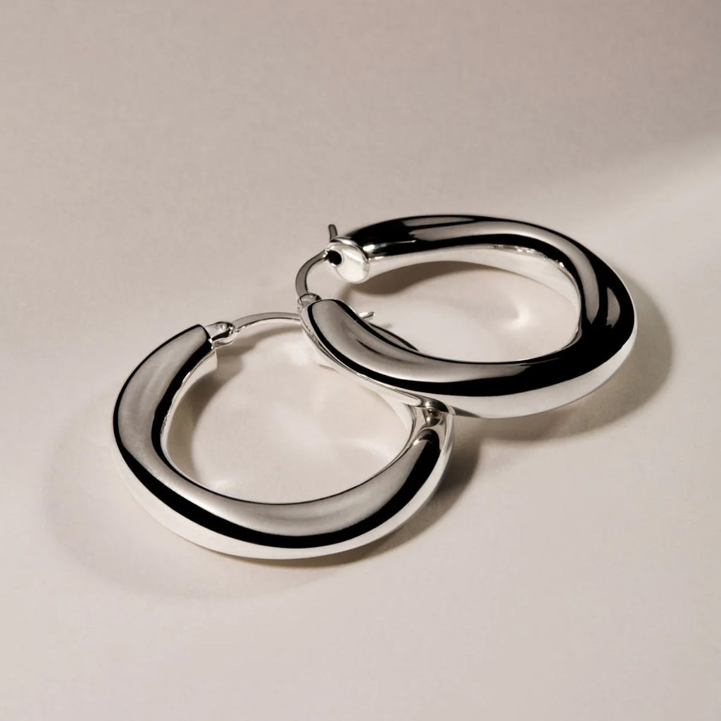 Najo Dune Sterling Silver Hoop Earrings E6961