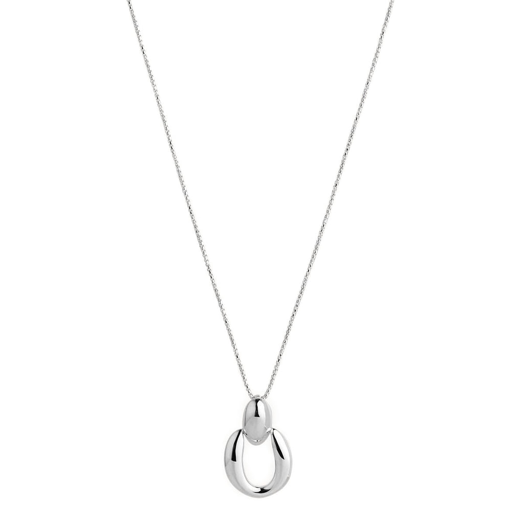Najo Oval Sterling Silver Pendant On 45cm Box Chain N6949