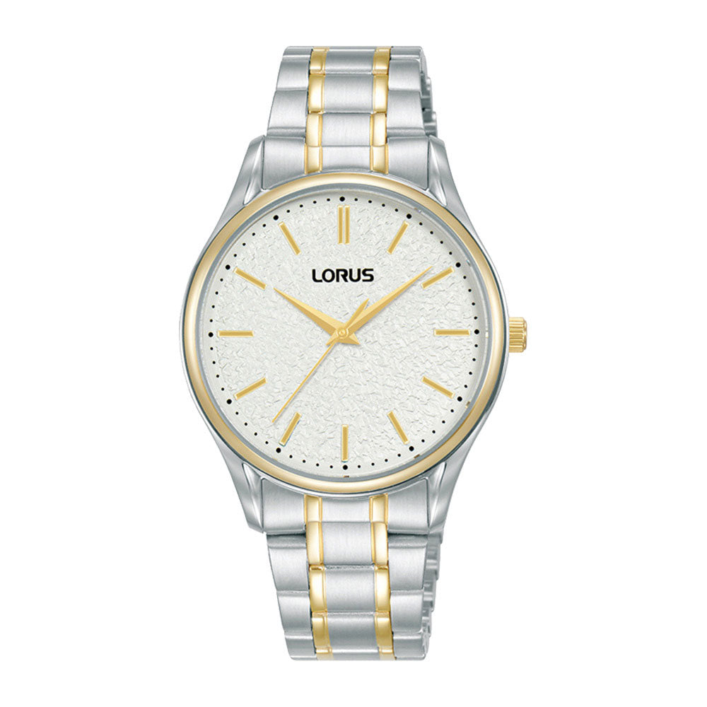 Lorus Stainless Steel & Gold-Tone Textured Dial Watch RG218W