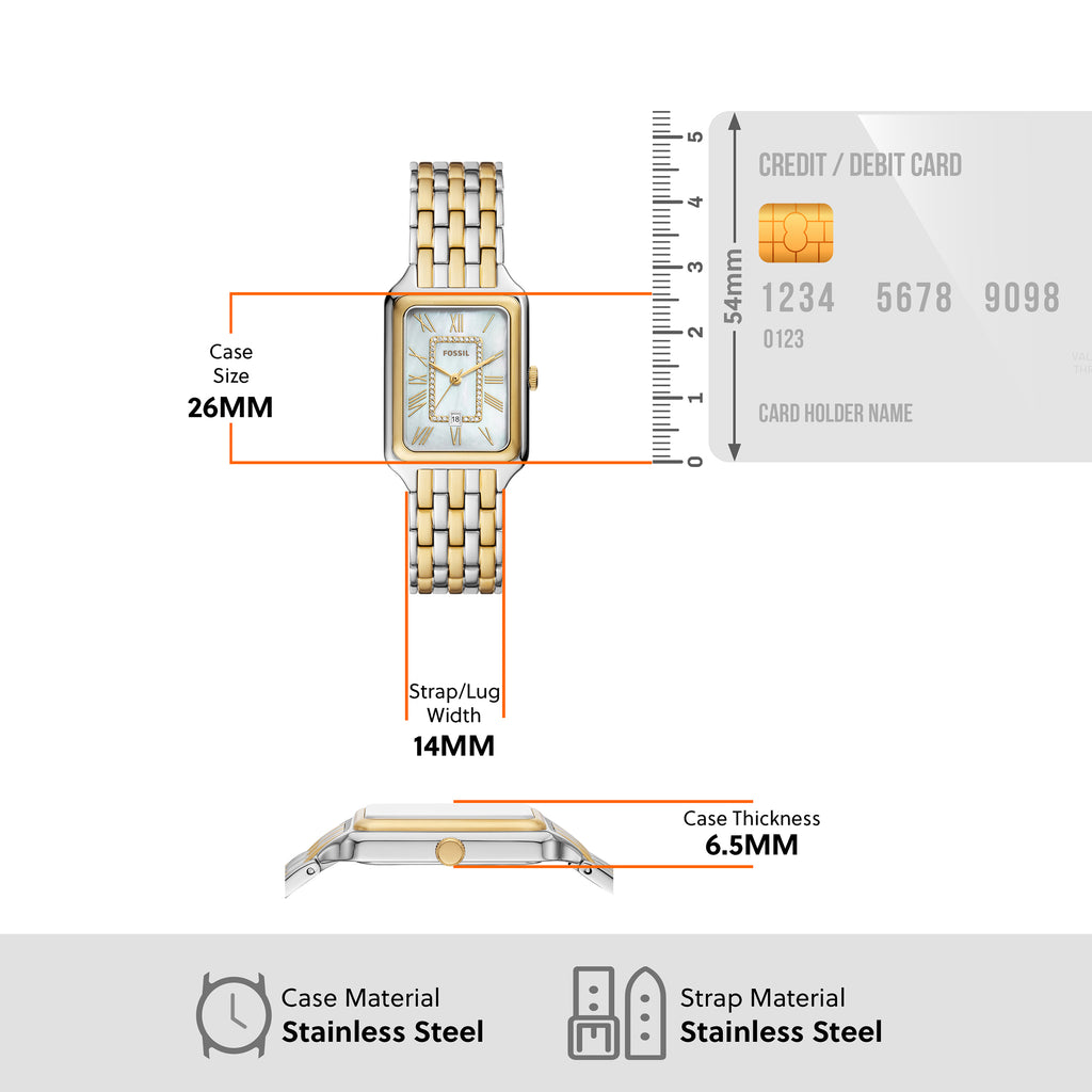 Fossil 'Raquel' 2-Tone Stainless Steel Watch ES5305