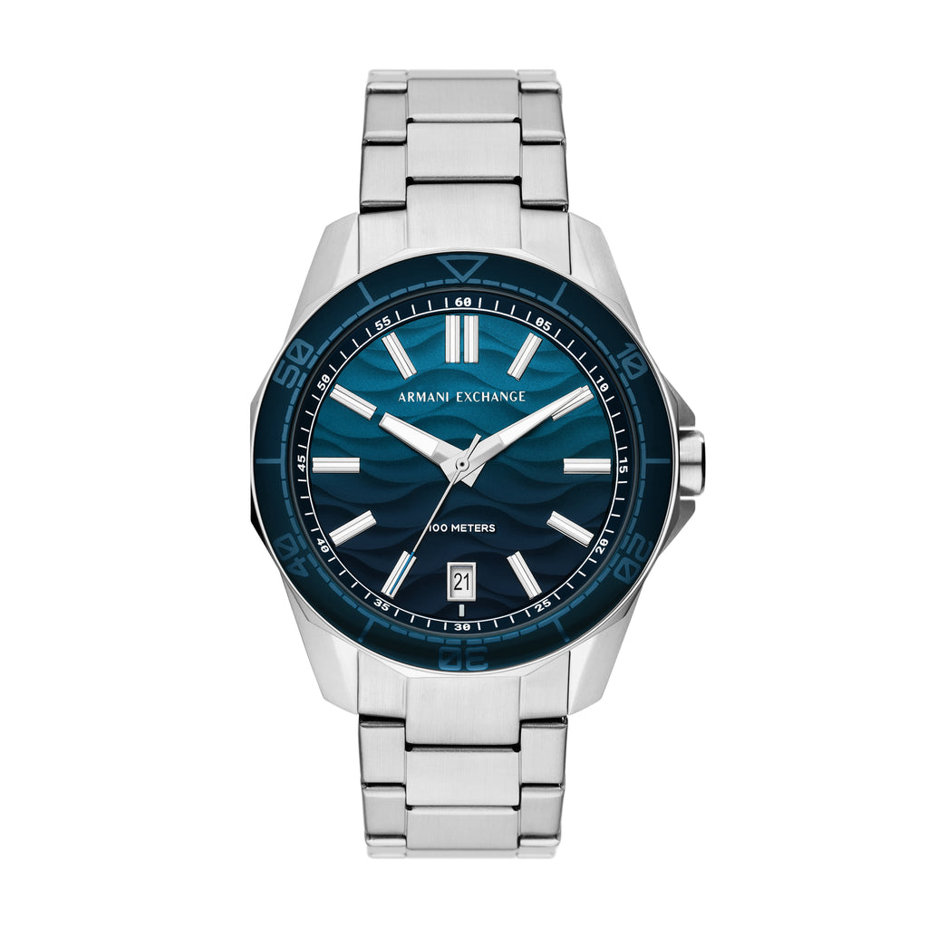 Armani Exchange 'Spencer' Stainless Steel Blue Dial Watch AX