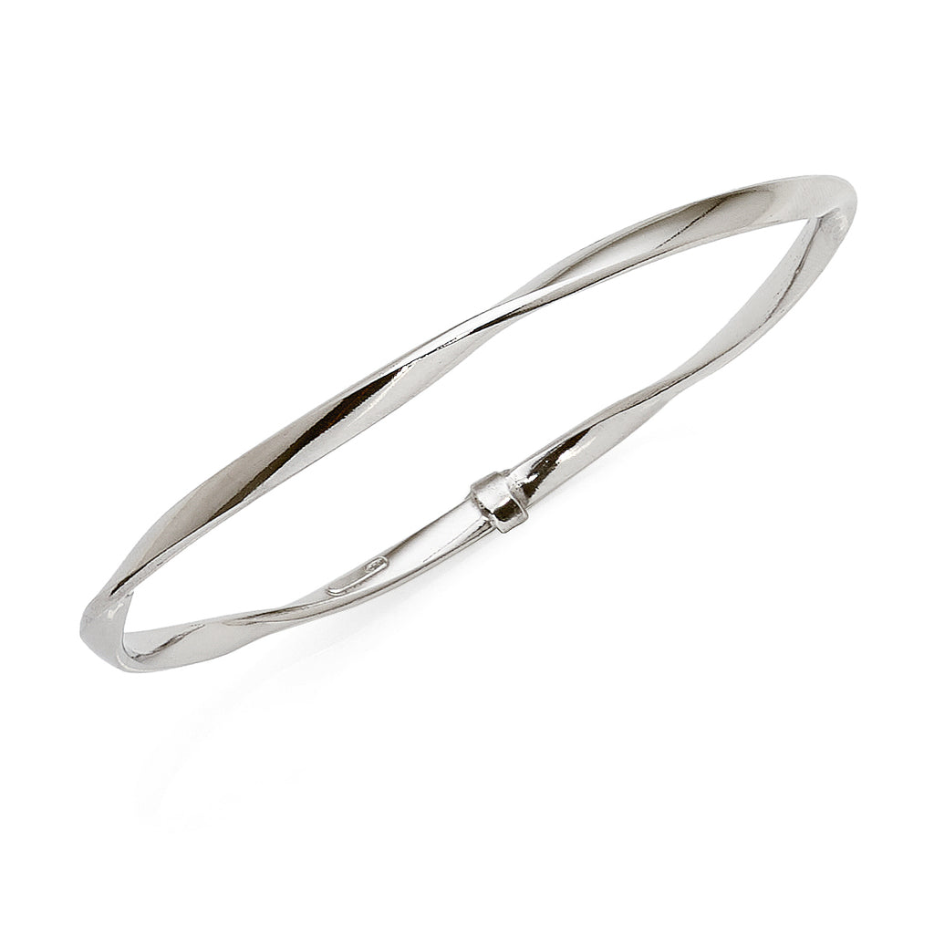 Sterling Silver Twisted Ribbon Bangle 65mm