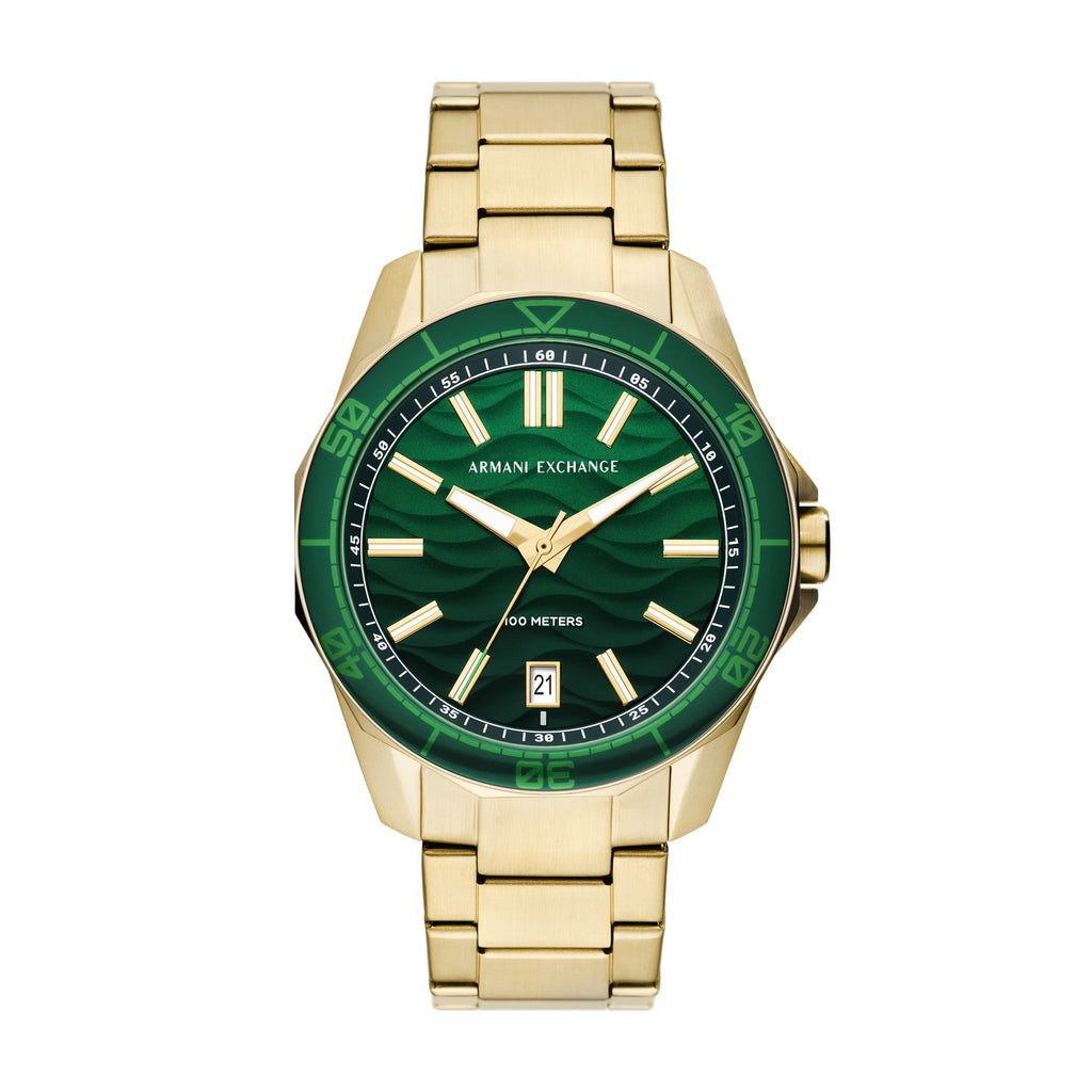 Armani Exchange 'Spencer' Green Dial Watch AX1951