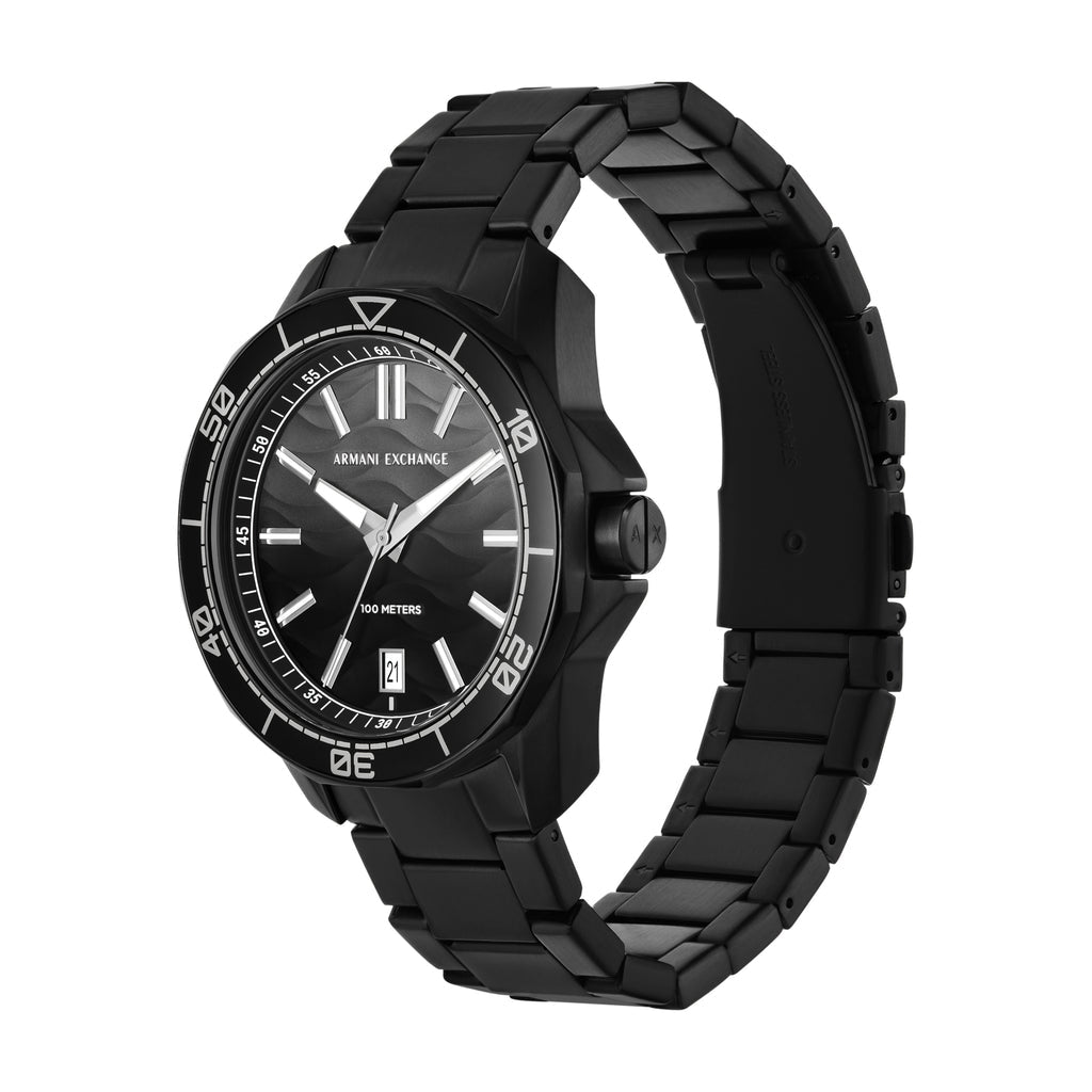 Armani Exchange 'Spencer' Black Stainless Steel Watch AX1952