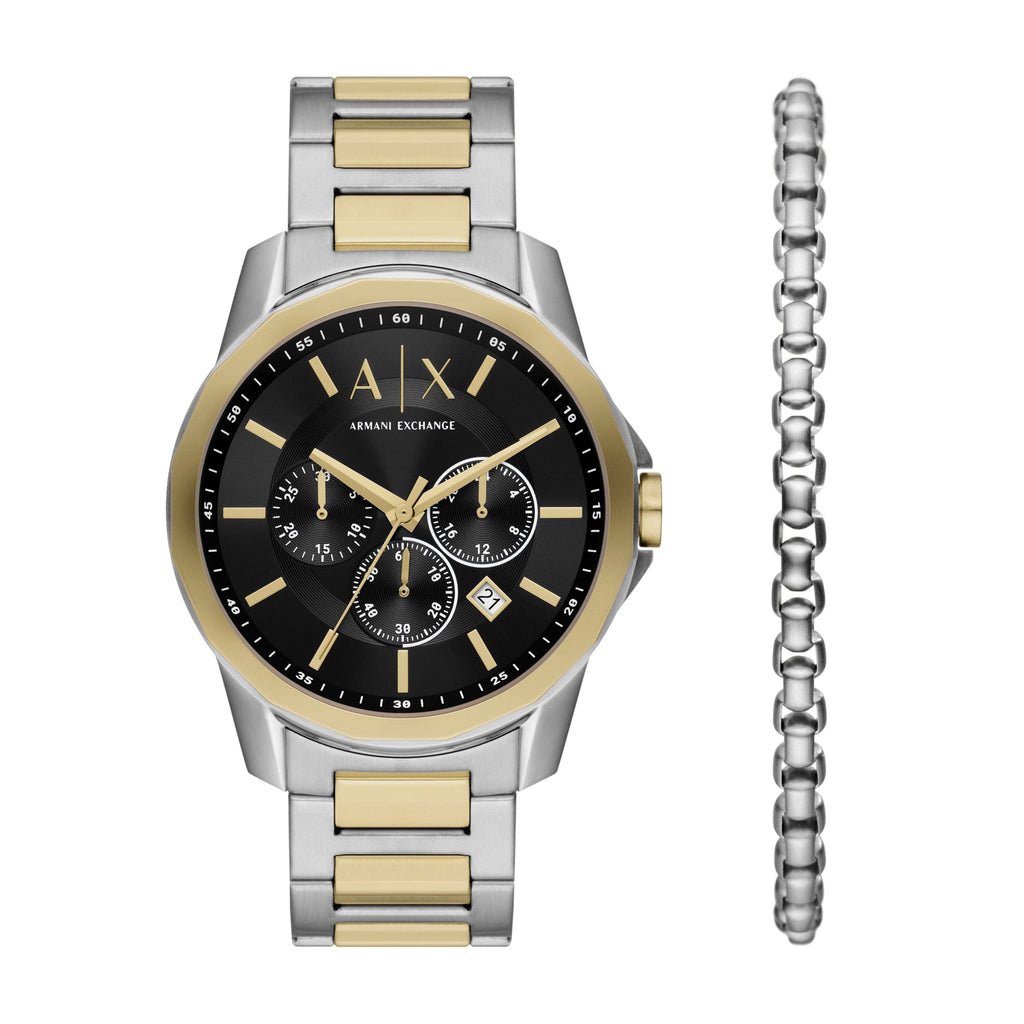 Armani Exchange Chronograph 2-Tone Watch & Bracelet Set AX71