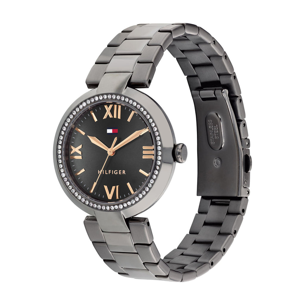 Tommy Hilfiger Gunmetal Grey Stainless Steel Crystal Watch 1