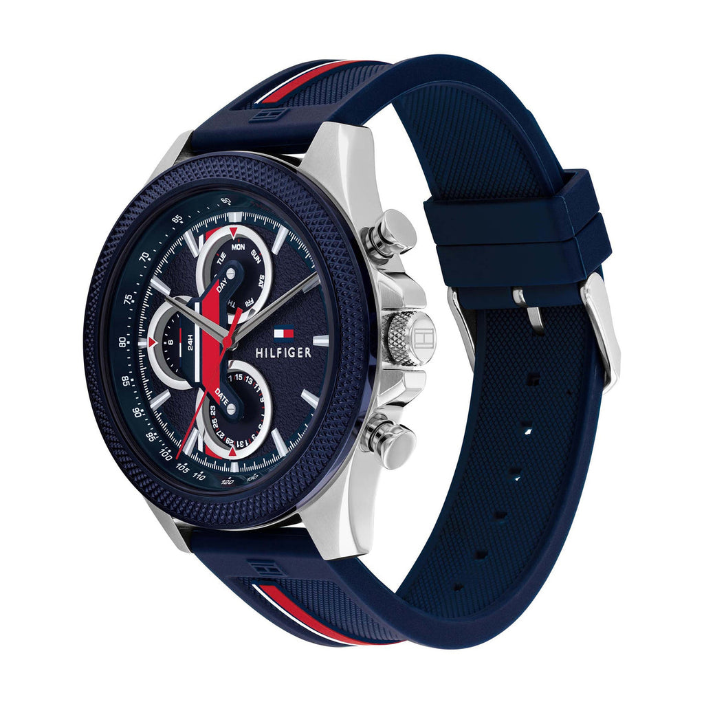 Tommy Hilfiger 'Clark' Blue Silicone Watch 1792083